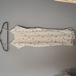 No Boundaries Floral Maxi Dress - Cream with Blue and Pink